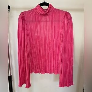 River Island Pink Pleated Blouse